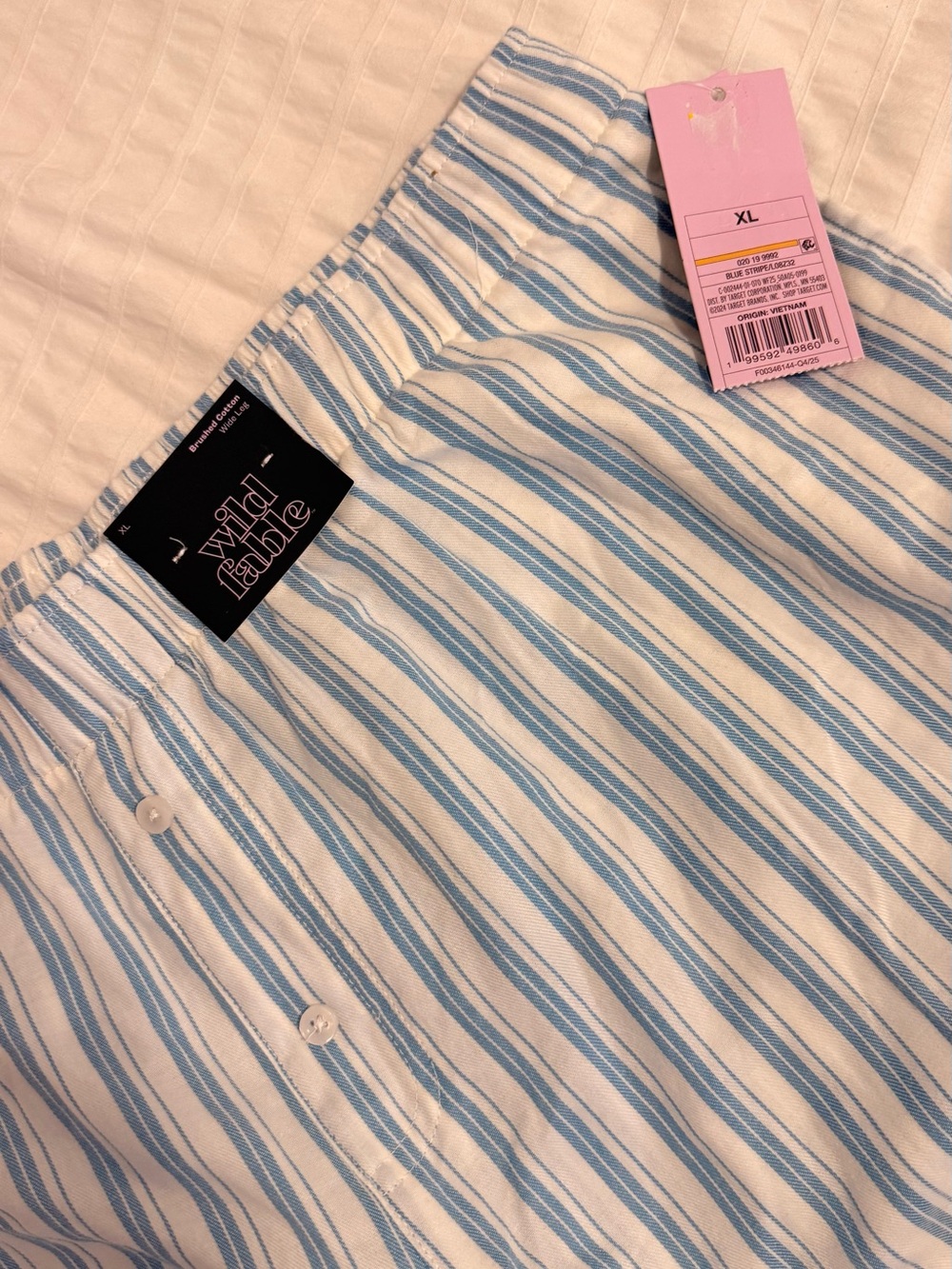 Wild Fable Blue Striped Lounge Pants Lace Trim Women's Size XL NWT - Picture 4 of 7